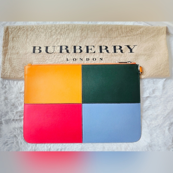Burberry colorblock leather clutch bag - Picture 3 of 4